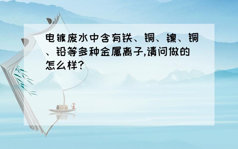 电镀废水中含有铁、铜、镍、铜、铅等多种金属离子,请问做的怎么样?