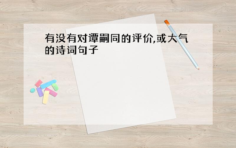 有没有对谭嗣同的评价,或大气的诗词句子