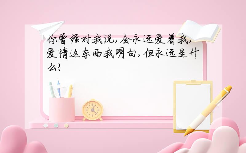 你曾经对我说,会永远爱着我,爱情这东西我明白,但永远是什么?