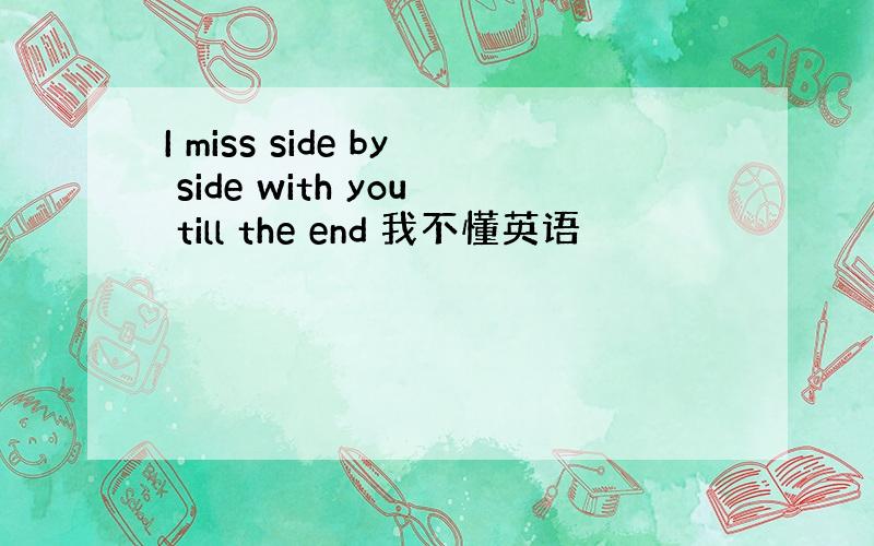 I miss side by side with you till the end 我不懂英语