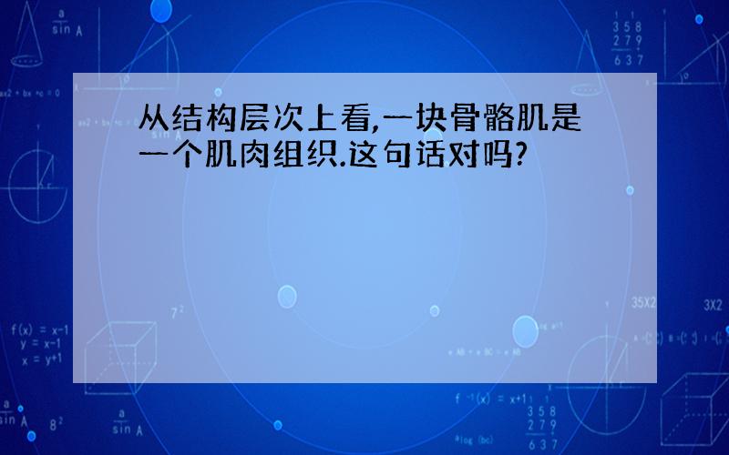 从结构层次上看,一块骨骼肌是一个肌肉组织.这句话对吗?