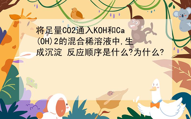 将足量CO2通入KOH和Ca(OH)2的混合稀溶液中,生成沉淀 反应顺序是什么?为什么?