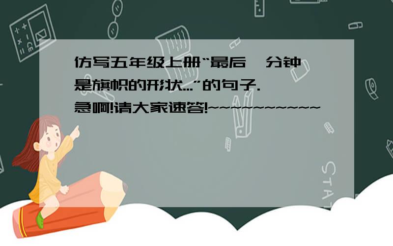 仿写五年级上册“最后一分钟,是旗帜的形状...”的句子.急啊!请大家速答!~~~~~~~~~~