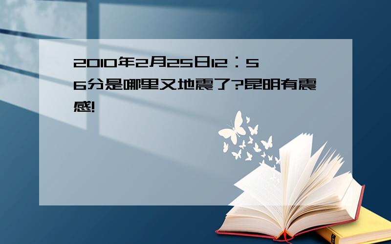 2010年2月25日12：56分是哪里又地震了?昆明有震感!