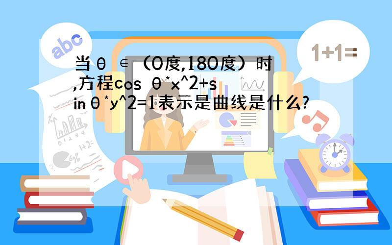 当θ ∈（0度,180度）时,方程cos θ*x^2+sinθ*y^2=1表示是曲线是什么?