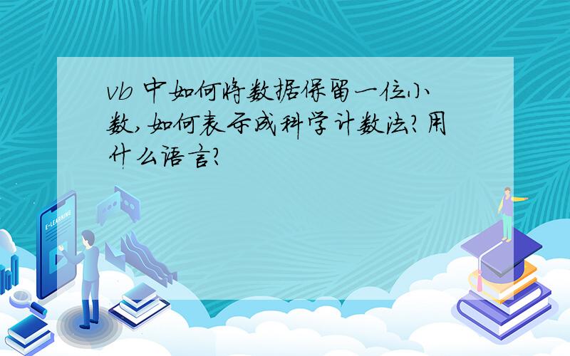 vb 中如何将数据保留一位小数,如何表示成科学计数法?用什么语言?