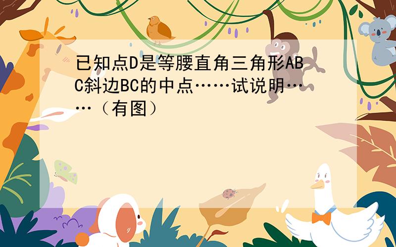 已知点D是等腰直角三角形ABC斜边BC的中点……试说明……（有图）