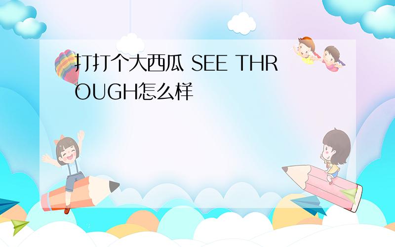 打打个大西瓜 SEE THROUGH怎么样