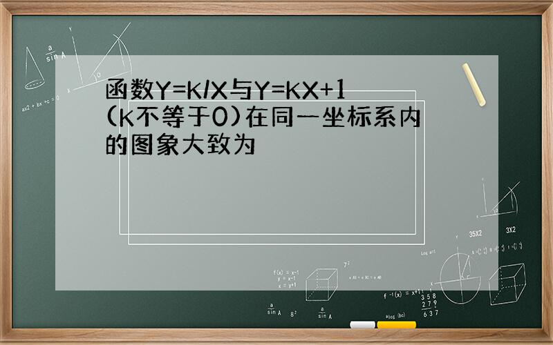 函数Y=K/X与Y=KX+1(K不等于0)在同一坐标系内的图象大致为