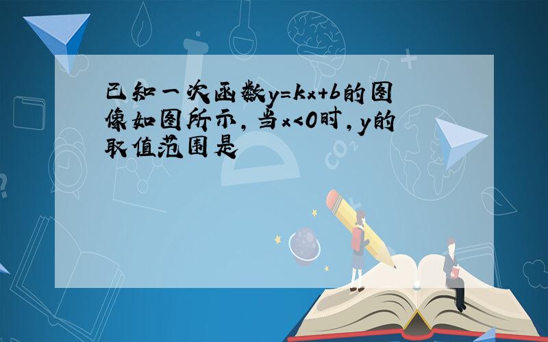 已知一次函数y=kx+b的图像如图所示,当x＜0时,y的取值范围是