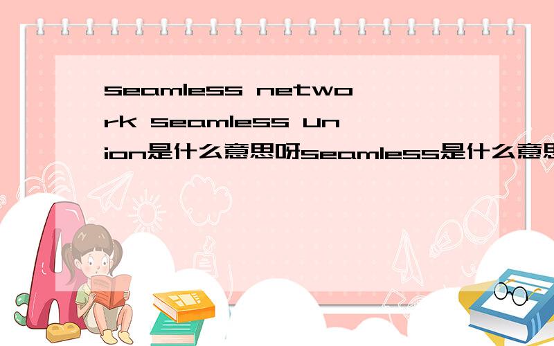 seamless network seamless union是什么意思呀seamless是什么意思