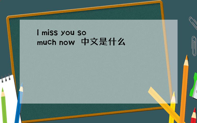 I miss you so much now中文是什么