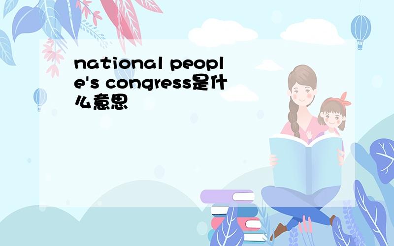 national people's congress是什么意思