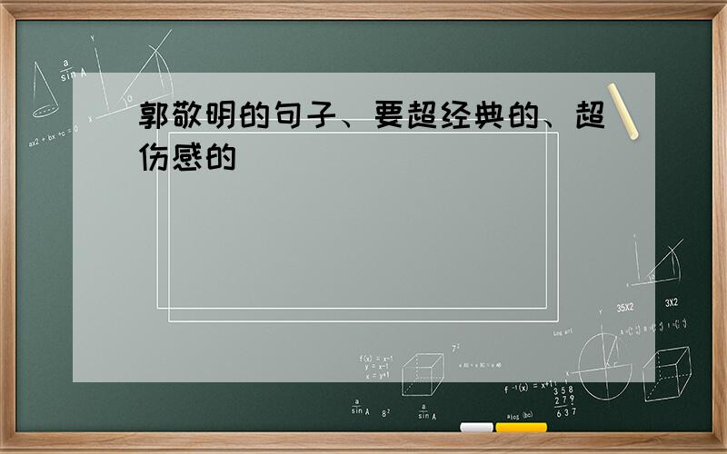 郭敬明的句子、要超经典的、超伤感的