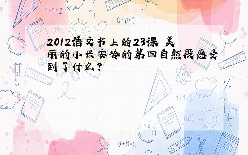 2012语文书上的23课 美丽的小兴安岭的第四自然段感受到了什么?