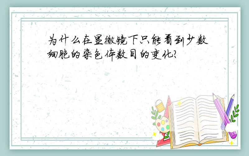 为什么在显微镜下只能看到少数细胞的染色体数目的变化?