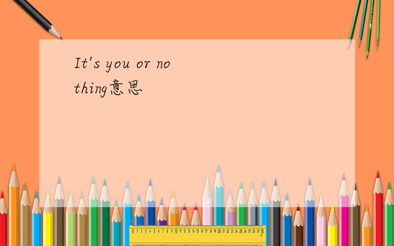 It's you or nothing意思