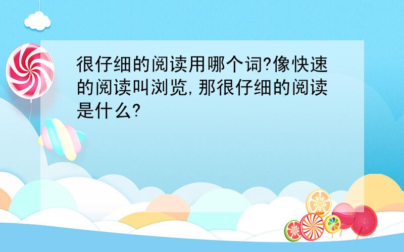 很仔细的阅读用哪个词?像快速的阅读叫浏览,那很仔细的阅读是什么?