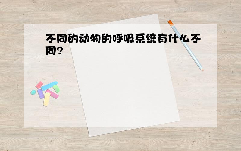 不同的动物的呼吸系统有什么不同?