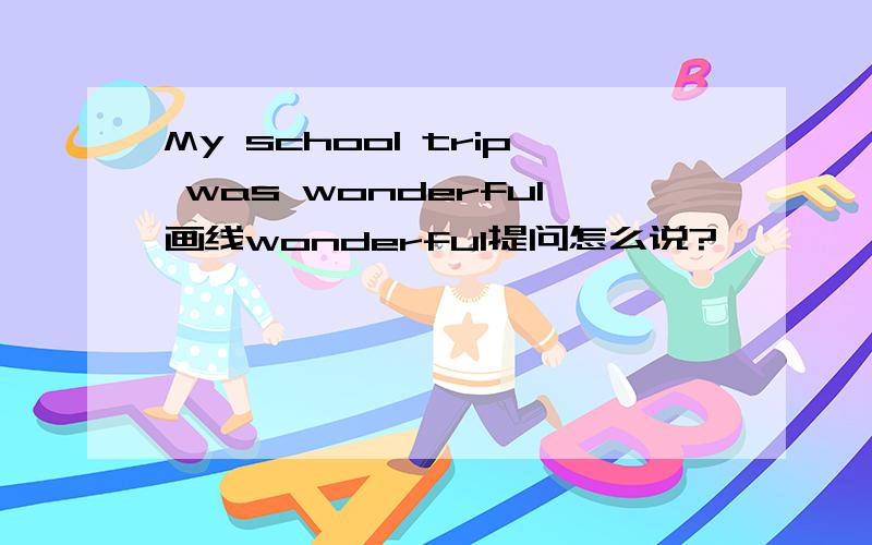 My school trip was wonderful画线wonderful提问怎么说?