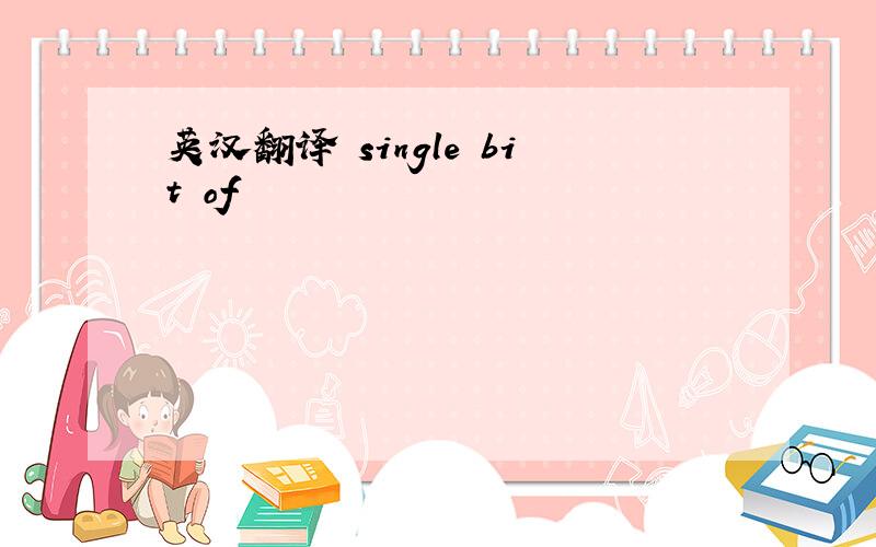 英汉翻译 single bit of