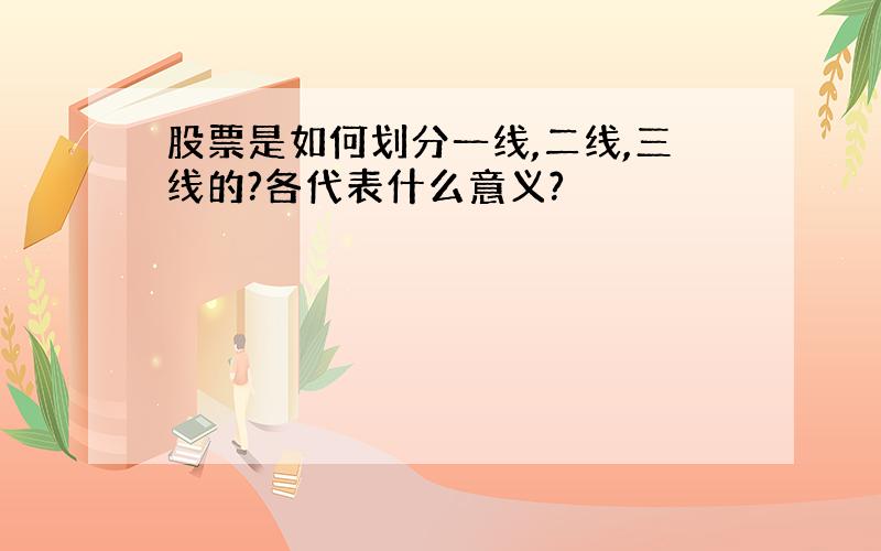 股票是如何划分一线,二线,三线的?各代表什么意义?