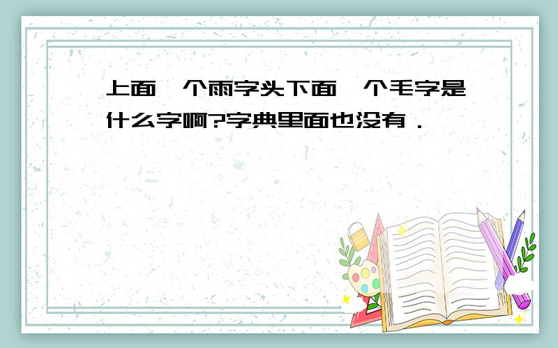 上面一个雨字头下面一个毛字是什么字啊?字典里面也没有．