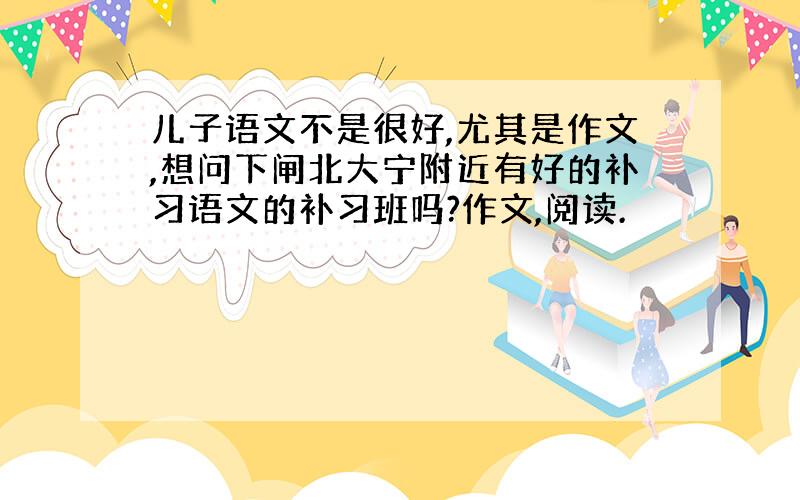 儿子语文不是很好,尤其是作文,想问下闸北大宁附近有好的补习语文的补习班吗?作文,阅读.