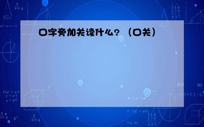 口字旁加关读什么? （口关）