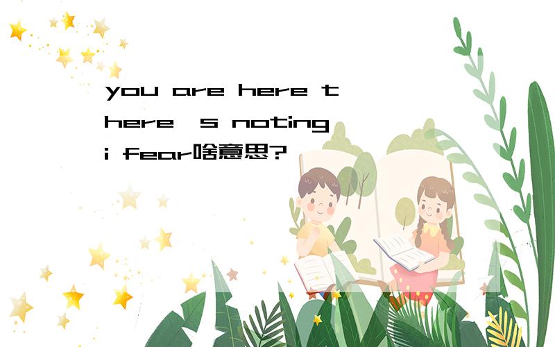 you are here there's noting i fear啥意思?