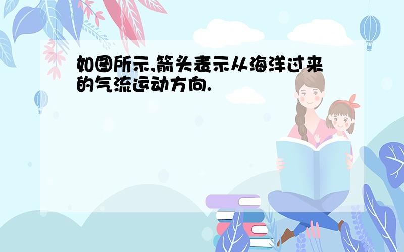 如图所示,箭头表示从海洋过来的气流运动方向.