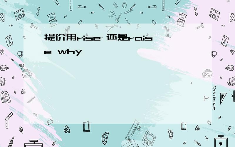 提价用rise 还是raise why