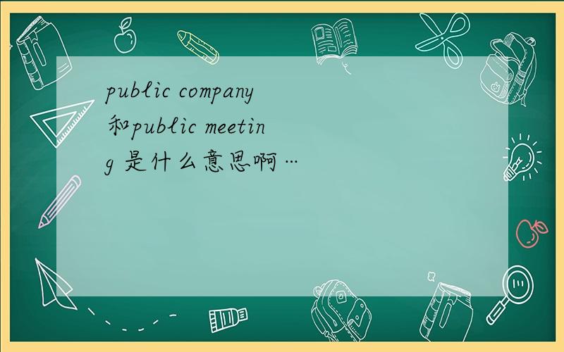 public company和public meeting 是什么意思啊…