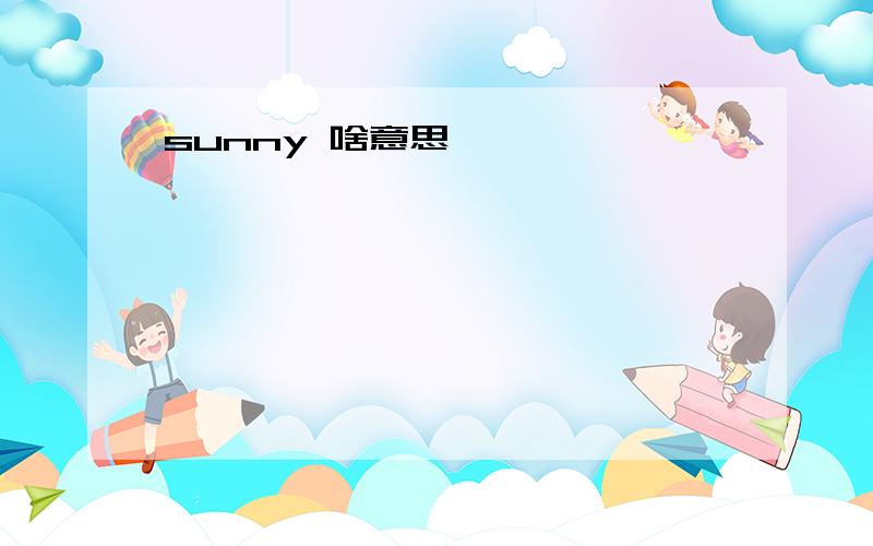 sunny 啥意思