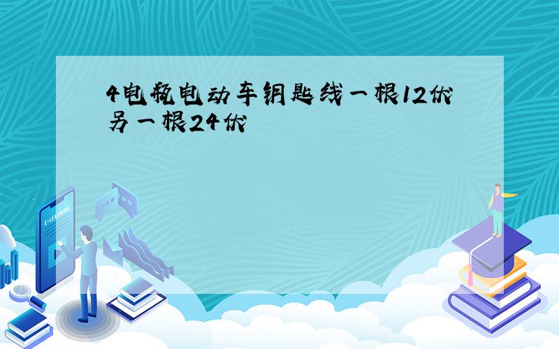 4电瓶电动车钥匙线一根12伏另一根24伏