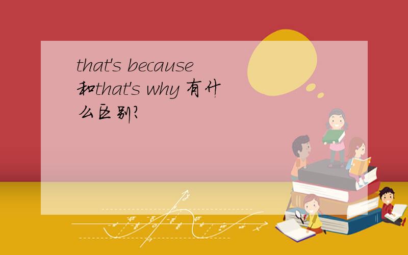 that's because和that's why 有什么区别?