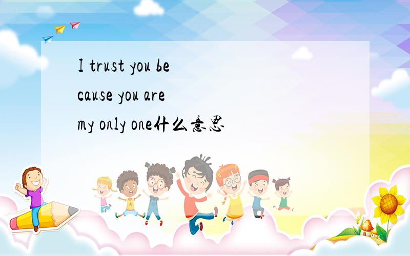 I trust you because you are my only one什么意思