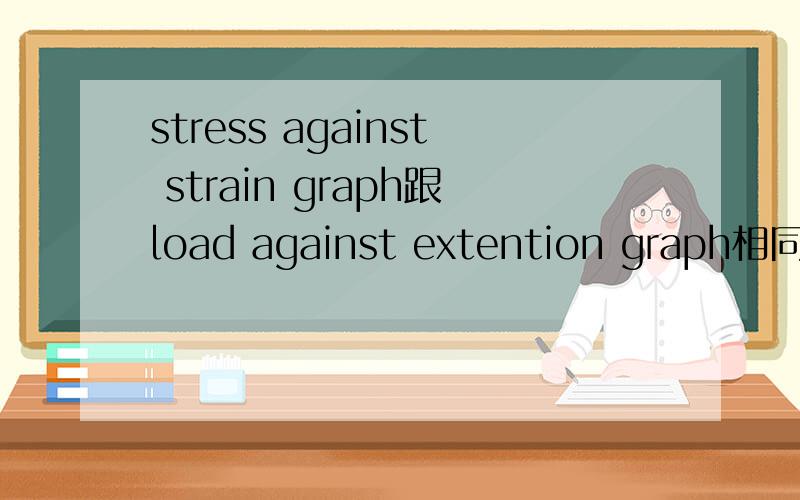 stress against strain graph跟load against extention graph相同吗?