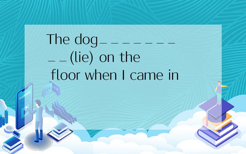 The dog_________(lie) on the floor when I came in