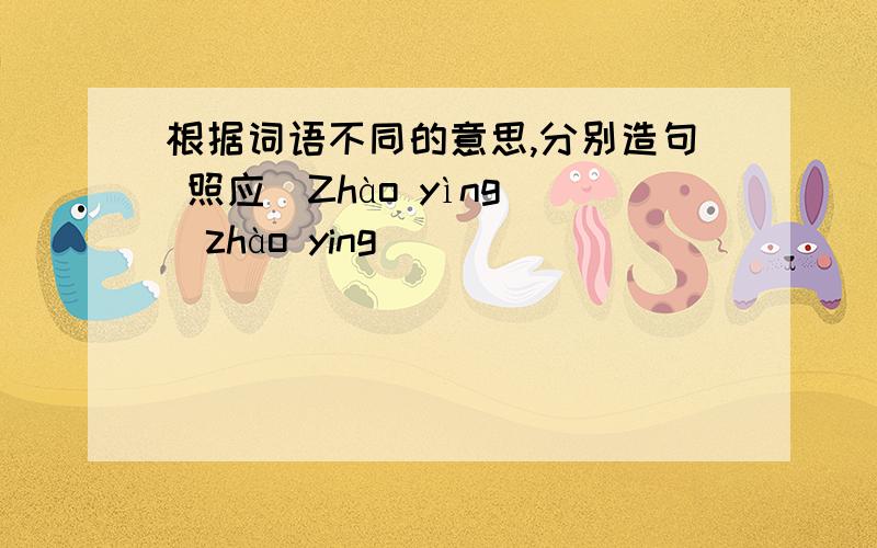 根据词语不同的意思,分别造句 照应（Zhào yìng）（zhào ying）