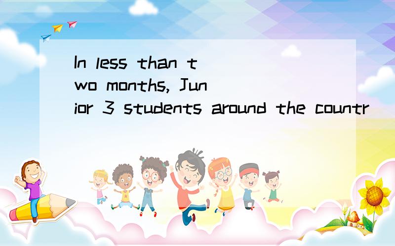 In less than two months, Junior 3 students around the countr