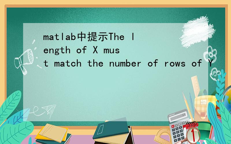 matlab中提示The length of X must match the number of rows of Y