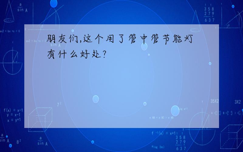 朋友们,这个用了管中管节能灯有什么好处?