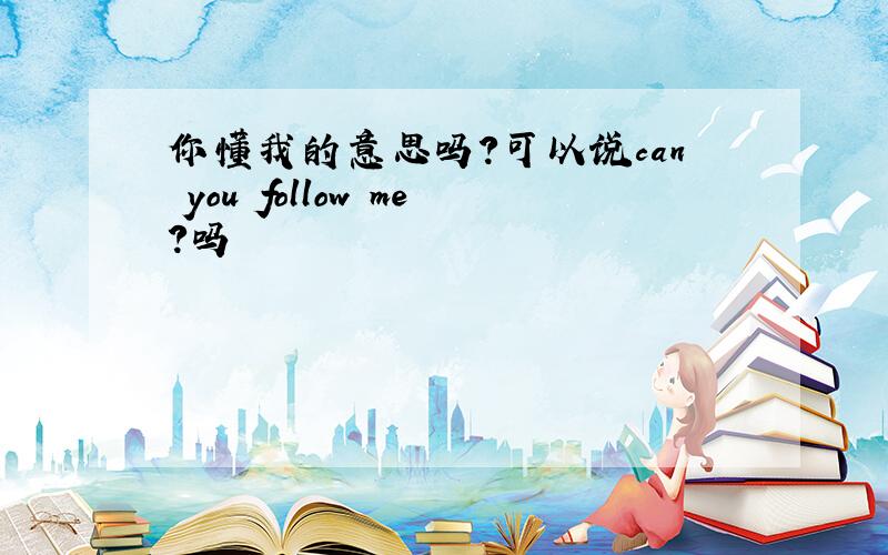 你懂我的意思吗?可以说can you follow me?吗