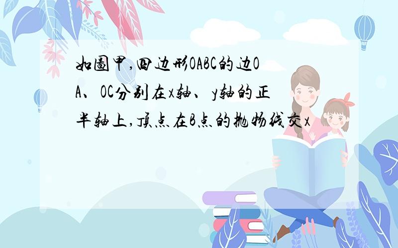 如图甲,四边形OABC的边OA、OC分别在x轴、y轴的正半轴上,顶点在B点的抛物线交x