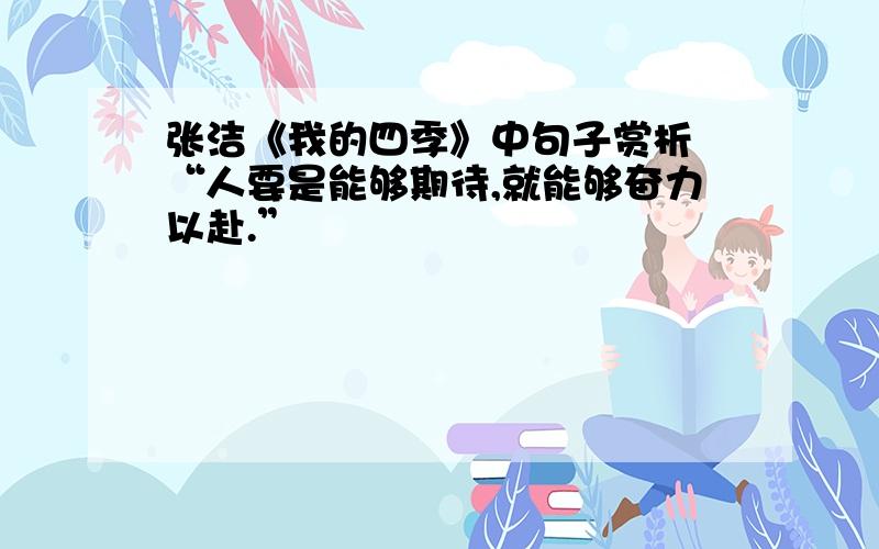 张洁《我的四季》中句子赏析 “人要是能够期待,就能够奋力以赴.”