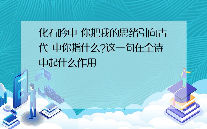 化石吟中 你把我的思绪引向古代 中你指什么?这一句在全诗中起什么作用