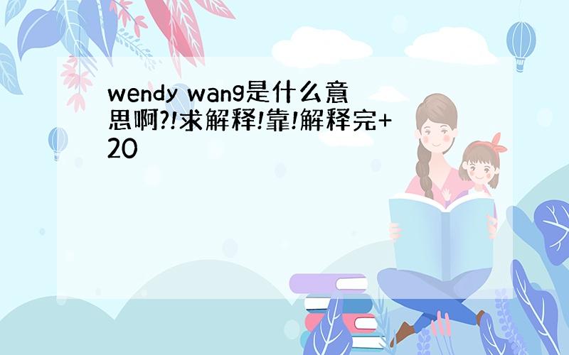 wendy wang是什么意思啊?!求解释!靠!解释完+20