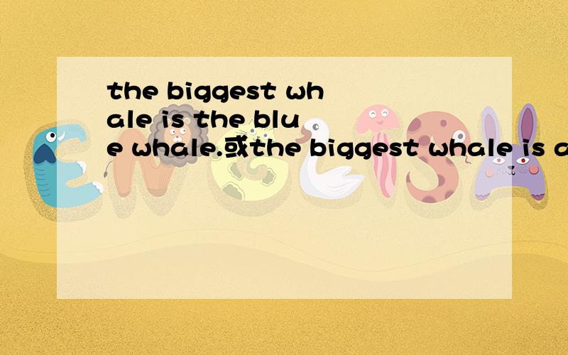 the biggest whale is the blue whale.或the biggest whale is a