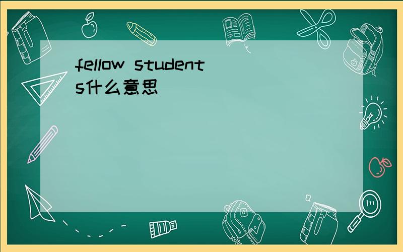 fellow students什么意思